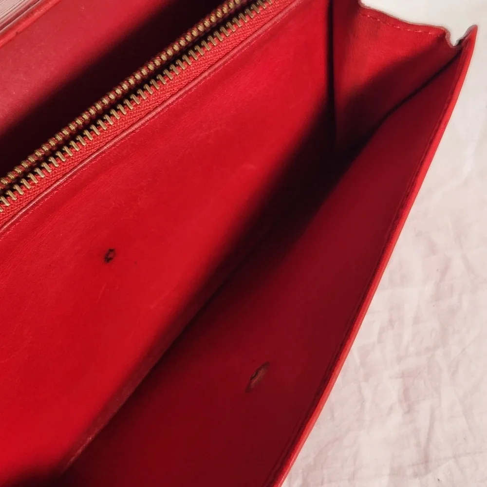 Louis Vuitton Epi Porte Feuille Sarah Leather Long Bifold Wallet Red Authentic